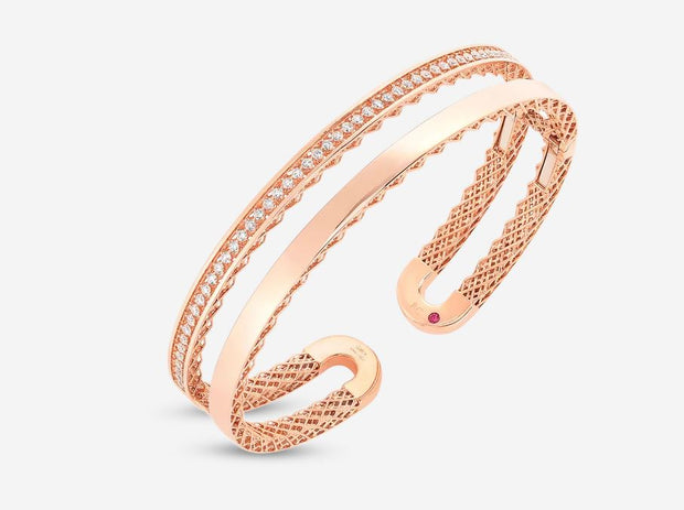 DOUBLE SYMPHONY GOLDEN GATE ROSE GOLD BANGLE WITH DIAMONDS