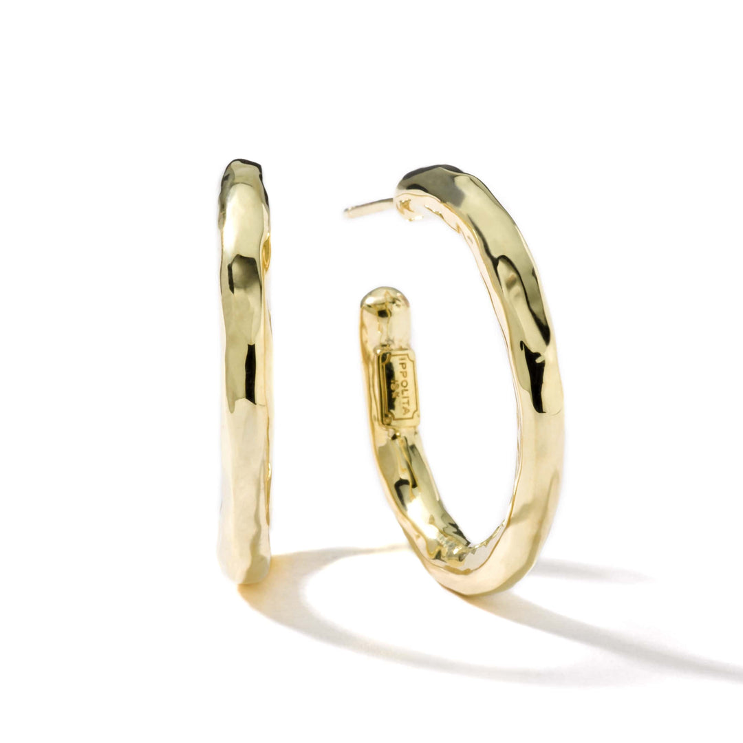 Classico Small Hammered Hoop Earrings 18k gold