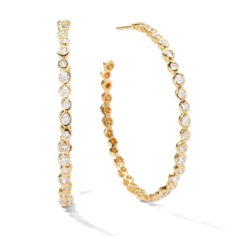 STARDUST Diamond Starlet Hoop Earrings in 18K Gold with Diamonds