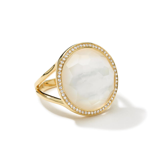 18K Lollipop® Ring in Mother-of-Pearl Doublet with Diamonds (.26 ctw)