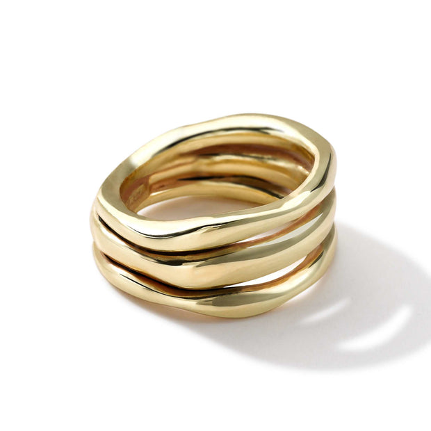 18K Classico Triple-Band Squiggle Ring