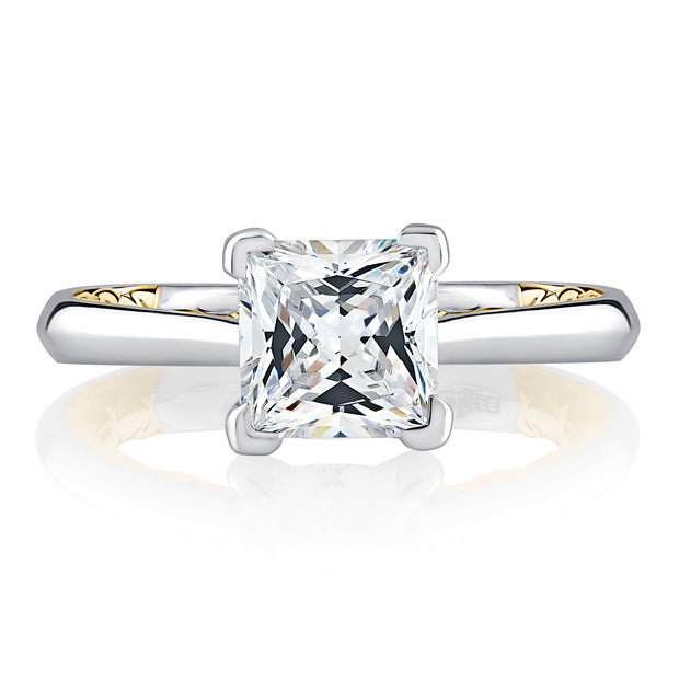 Classic Two Tone Princess Cut Diamond Engagement Ring
