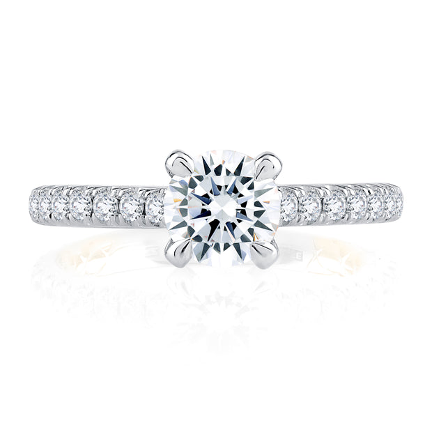 Timeless Two Tone Round Cut Diamond Engagement Ring