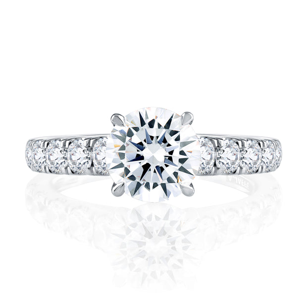 Modern Diamond PavÃ© Round Cut Diamond Engagement Ring
