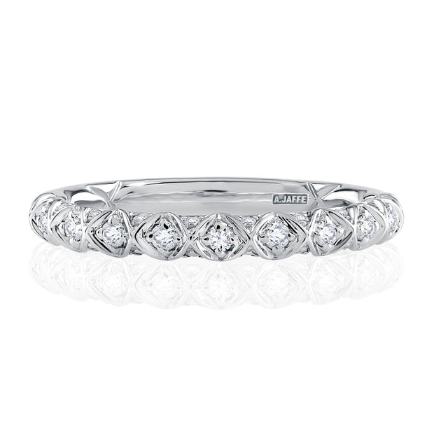 Geometric Diamond PavÃ© Wedding Ring