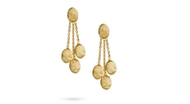 Siviglia Collection 18K Yellow Gold Three Strand Earrings