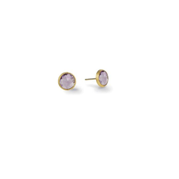 18K Jaipur Collection Yellow Gold and Amethyst Petite Stud Earrings