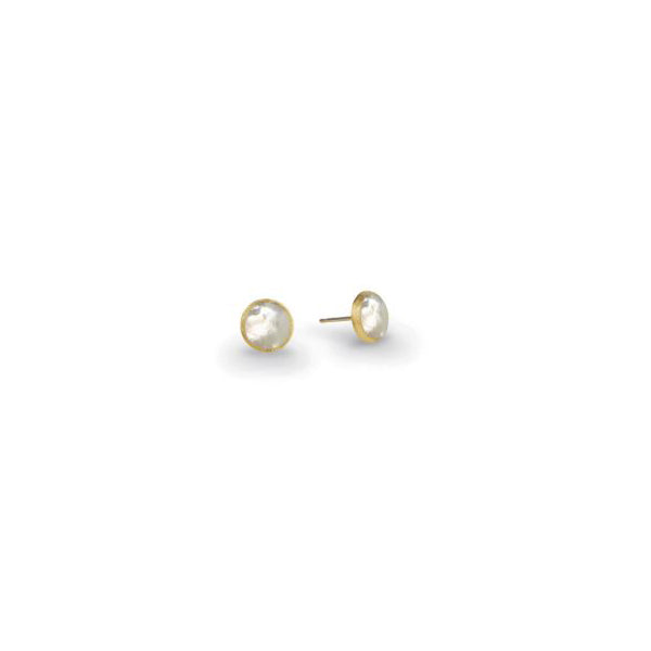 18K Jaipur Collection Yellow Gold and Mother of Pearl Petite Stud Earrings