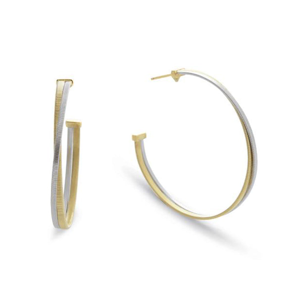 18K Masai Collection Yellow & White Gold Large Hoop Earrings