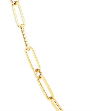 18K FINE PAPERCLIP LINK 17″CHAIN