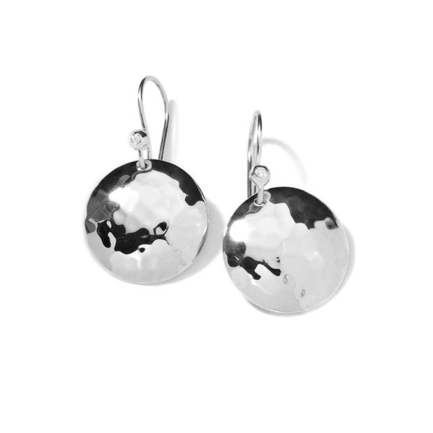 Sterling Silver Classico Dome Disc Earrings (.02ct)
