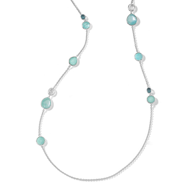 Sterling Silver Rock Candy® Mixed Stone Long Necklace in Waterfall 40"