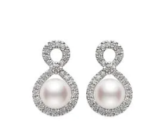 Akoya and Diamond Earrings