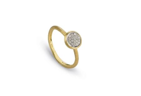 18K Yellow Gold & Pave Diamond Small Stackable Ring
