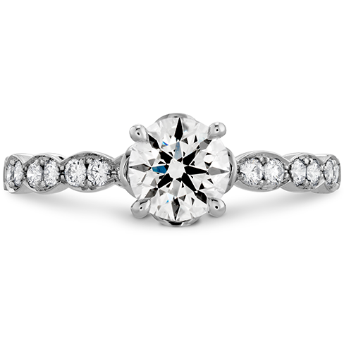 Lorelei Floral Engagement Ring-Diamond Band .30ctw