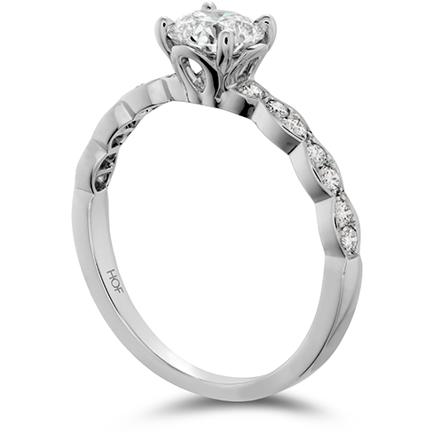 Lorelei Floral Engagement Ring-Diamond Band .30ctw