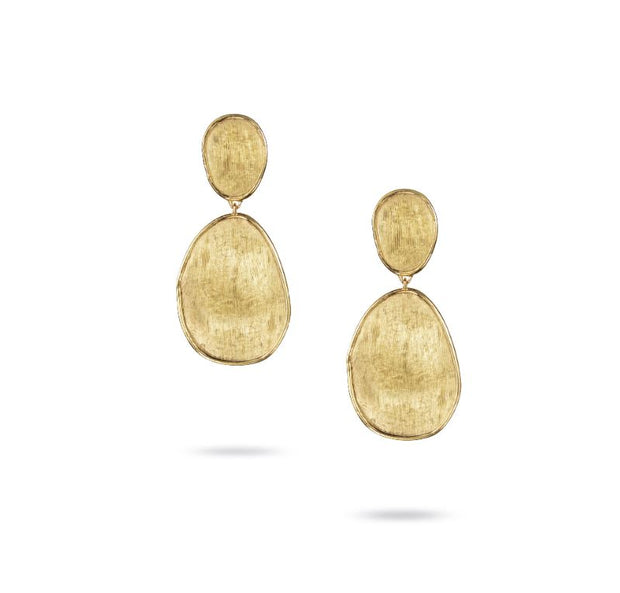 18K Lunaria Collection Yellow Gold Small Double Drop Earrings