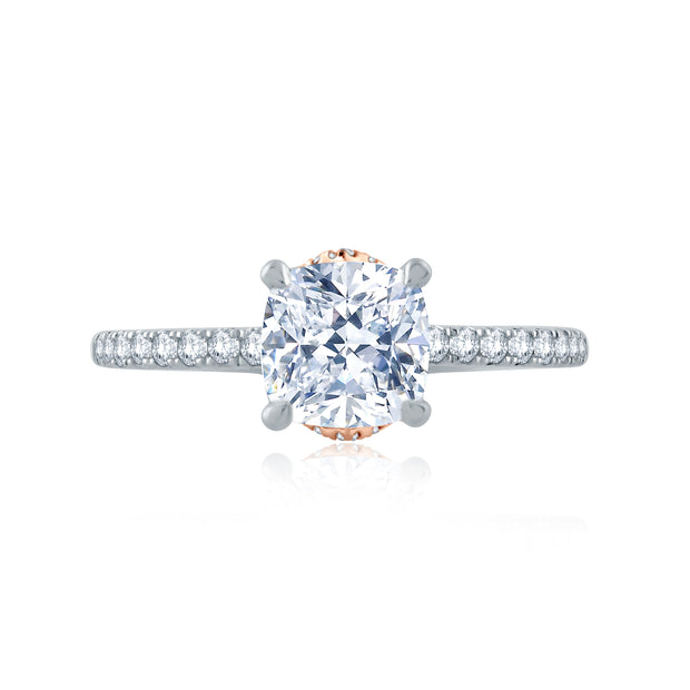Delicate Cushion Solitaire with Belted Gallery Detail