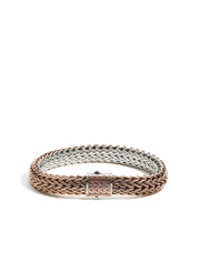 Classic Chain 11MM Reversible Bracelet in Silver and Bronze