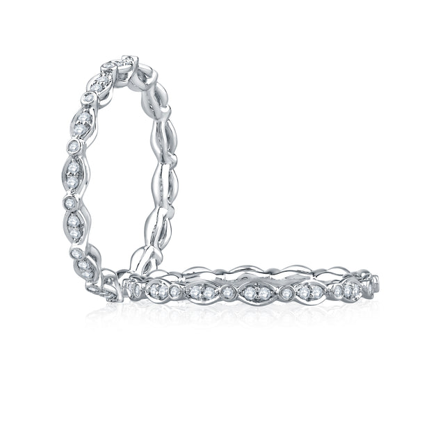 Alternating Marquise and Round Shaped Anniversary Band